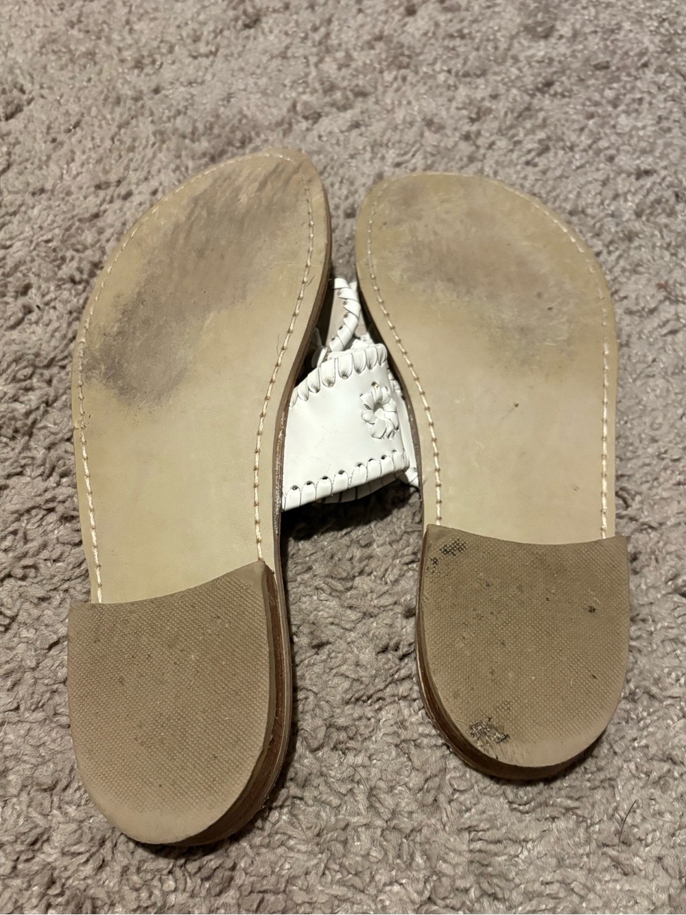 Jack Rogers White Floral Leather Thong Sandals - Women - Picture 2 of 2